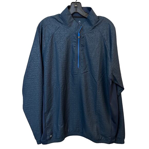 Adidas HA9118 DEBOSSED QUARTER-ZIP PULLOVER Windbreaker Mens XL - Picture 1 of 5